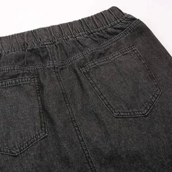 Charcoal Frayed A-Line Maxi Skirt With Pockets - Picture 5 of 7